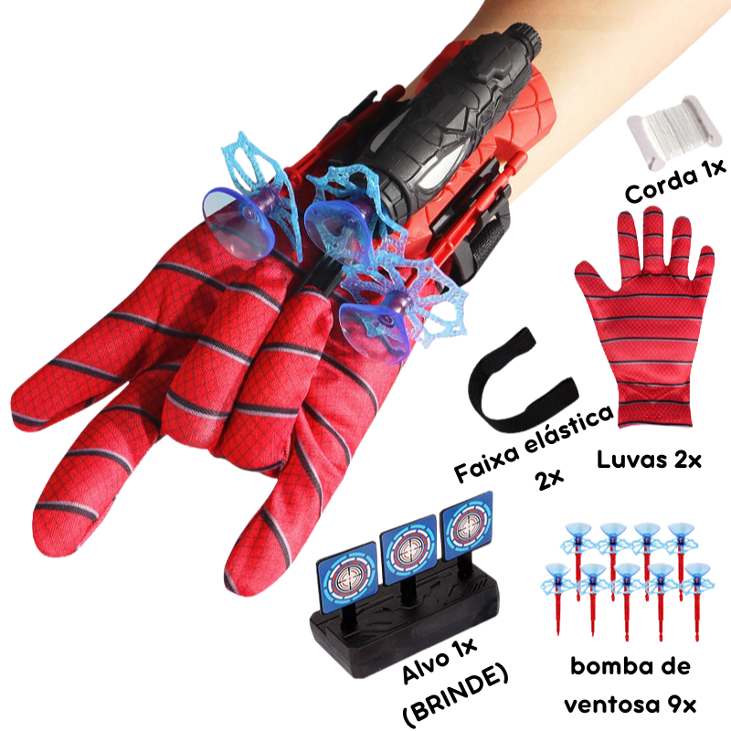 LUVA SOLTA TEIA DO HOMEM ARANHA + Alvo de Brinde (PROMOÇÃO EXCLUSIVA)